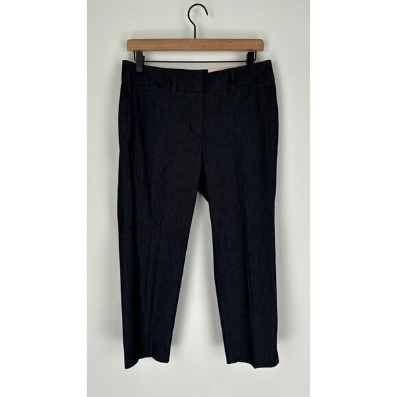 Ann Taylor Signature Straight Cropped Pant Trouser Womens Size 6P New Charcoal - Picture 1 of 8